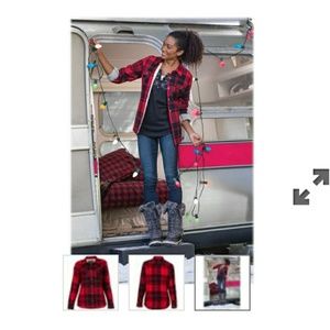 Natural Reflections Plaid sherpa lined jacket